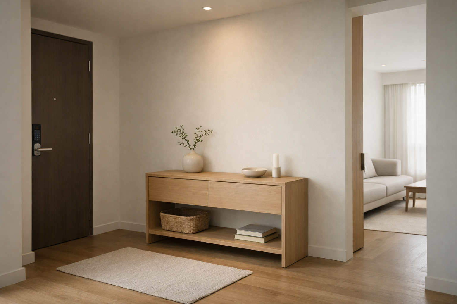 Creating a 玄关 (Xuan Guan) without renovation using simple entryway elements